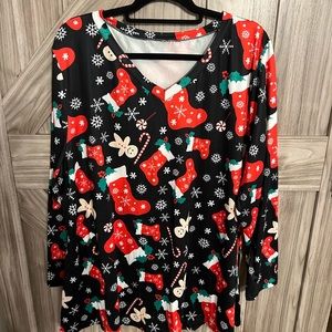 Christmas shirt - Perfect for Christmas party!  Swing style w/ cute stockings:)